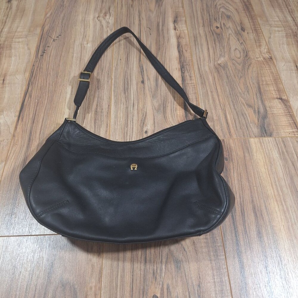vintage Aigner black leather purse
